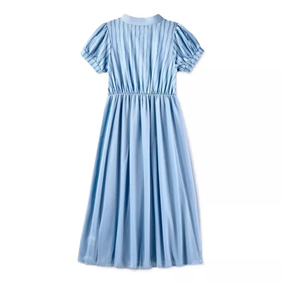 Blue Theater Costume with Puff Sleeves and Embroidered Details - Picture 2 of 7